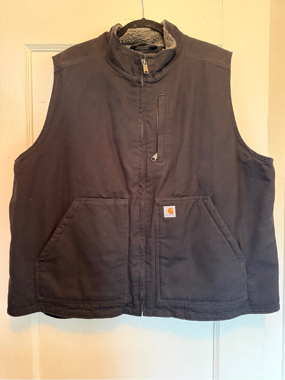 Carhartt Black Sherpa-Lined Work Vest
